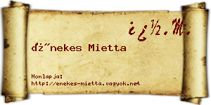 Énekes Mietta névjegykártya